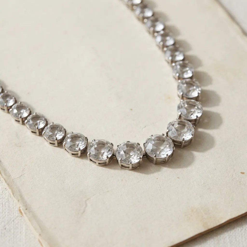 Rock crystal rivière necklace, Edwardian style