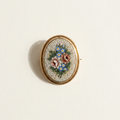 Grand Tour micro-mosaic floral brooch in gold frame