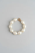 Unsigned Oversized Faux Baroque Pearl Bracelet, c. 1980s — view 1