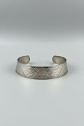 Unsigned Wide Engraved Silver Cuff Bracelet, c. 1970s–1980s — view 1