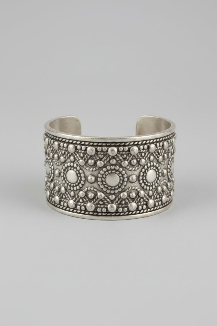 Unsigned Tribal Wide Cuff Bracelet, c. 1970s–1990s — view 2