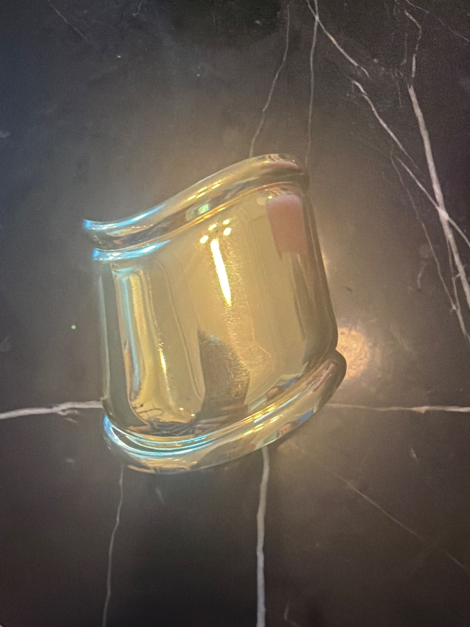 Unsigned Sculptural Clear Lucite Wide Band Ring, c. 1980s–2000s